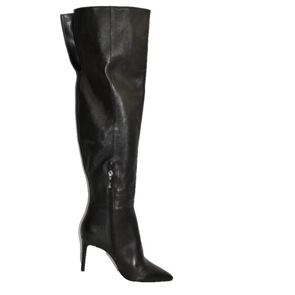 New! Schutz Magali Over The Knee Leather Boot Black Size 7 B DD523 - Picture 4 of 6